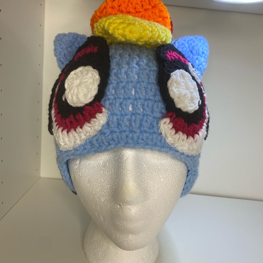 Rainbow Dash crochet hat